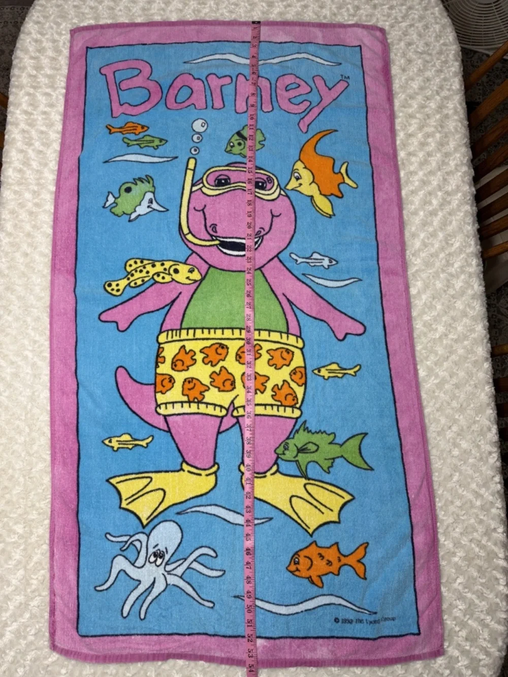 Vintage 1992 BIBB Barney Beach Towel 54